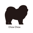 Chow Chow dog silhouette, side view, vector